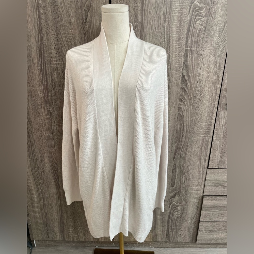 LULULEMON Cream Wool-Blend Knit Open Cardigan Duster Size 6